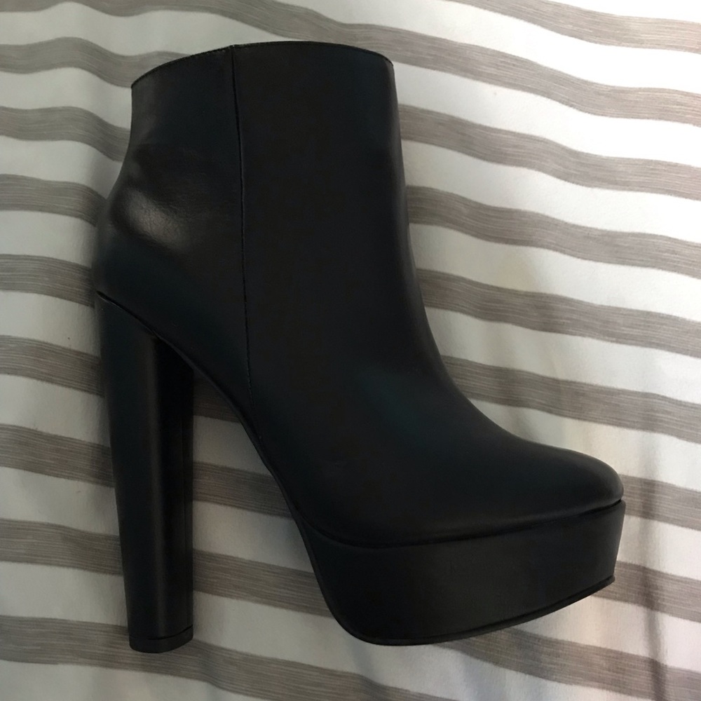 Never worn black leather booties